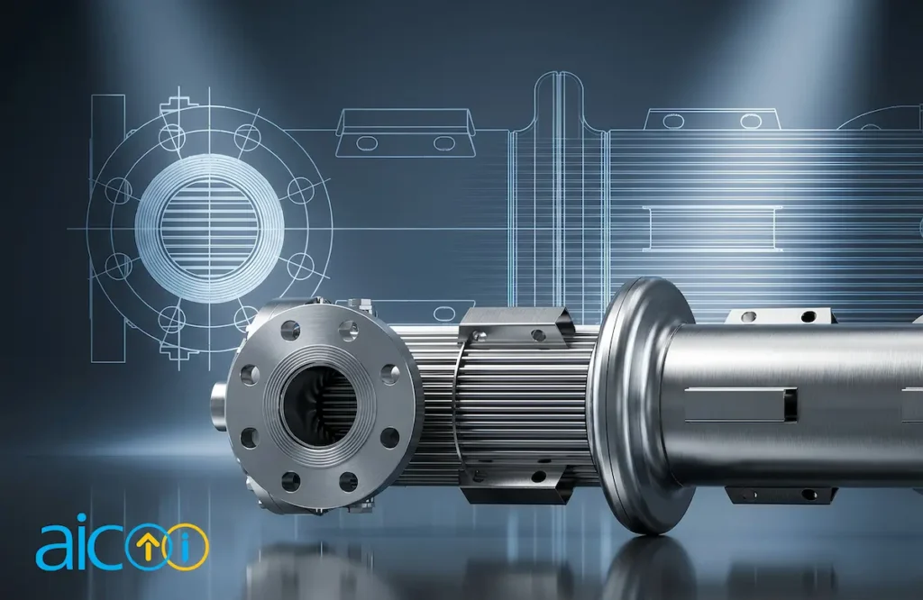 AIC heat exchanger on a technology background with the AIC logo