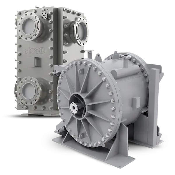 AIC custom and OEM solutions: PlateBlock cross-flow heat exchanger and spiral heat exchanger