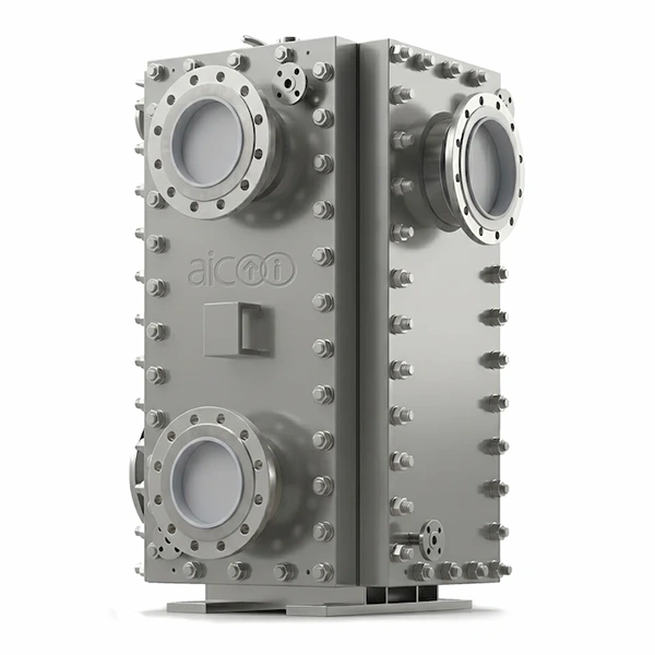 AIC PlateBlock cross-flow heat exchanger with flanged connections