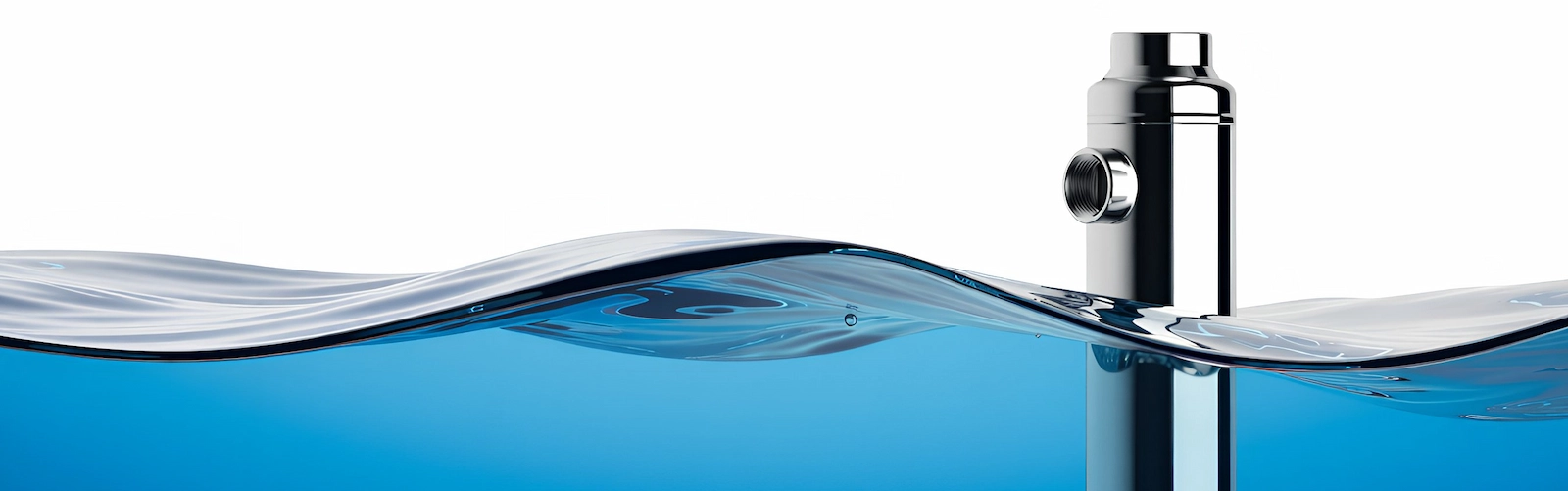 Heat exchanger above a blue water wave