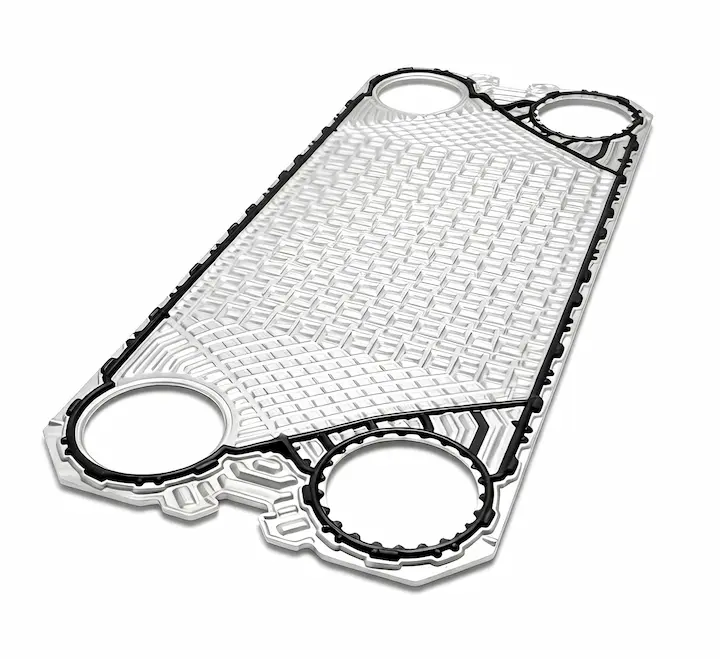 Wide gap heat transfer plate with gasket for an AIC AF-Line heat exchanger