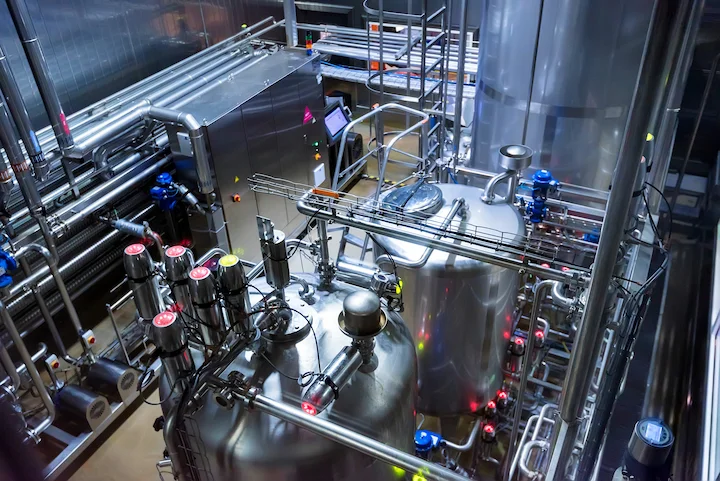 Stainless steel beverage processing equipment and piping