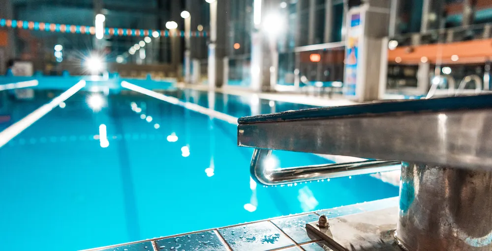 Lanes of an indoor competition swimming pool